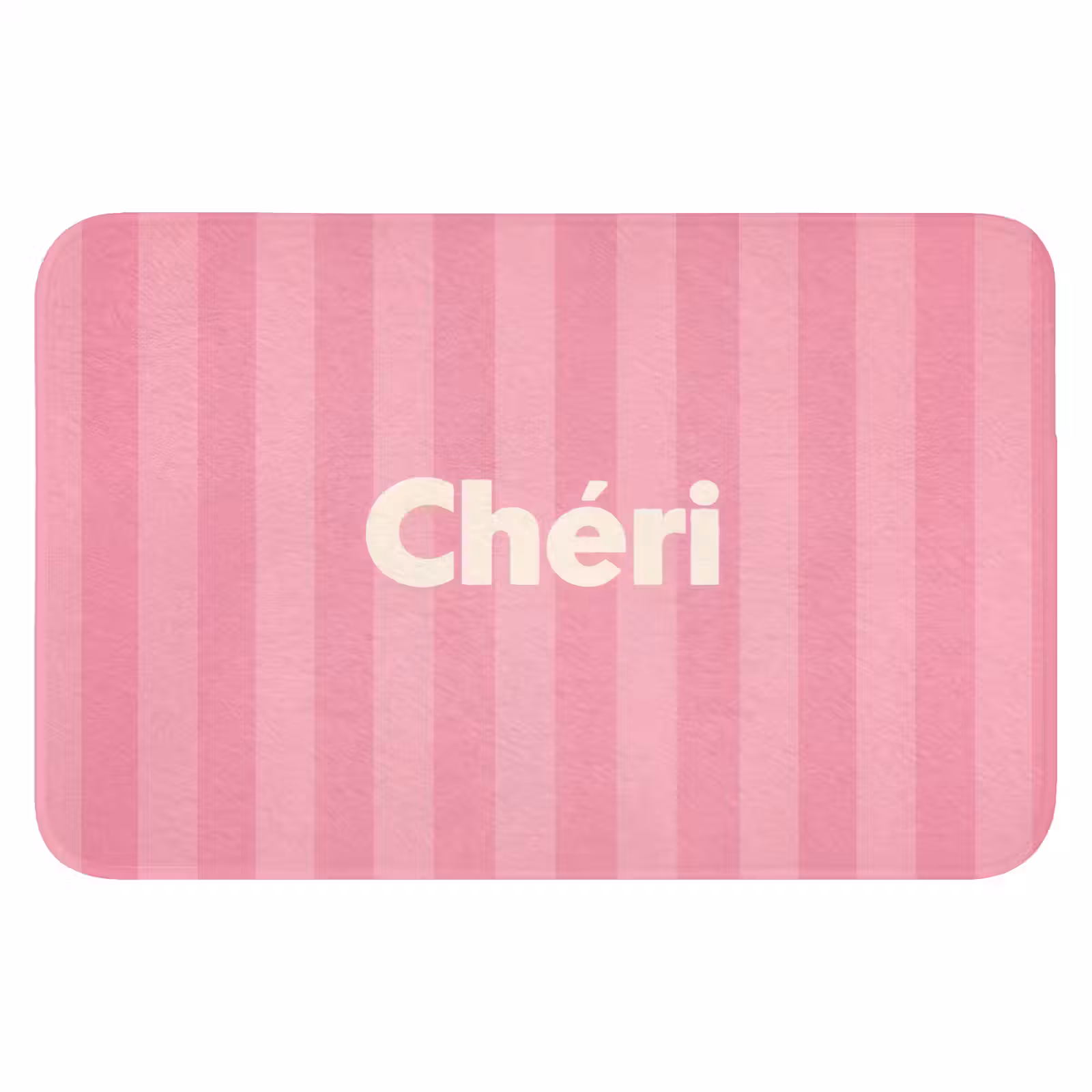 Badematte - Gestreift - Rosa - Chéri — 1