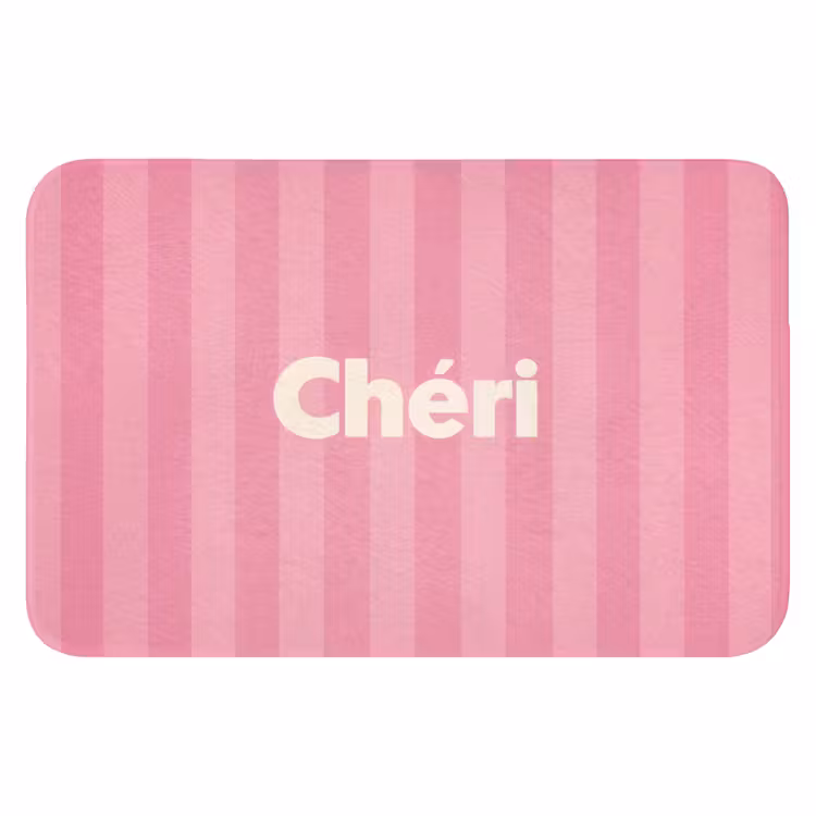 Badematte - Gestreift - Rosa - Chéri — 1