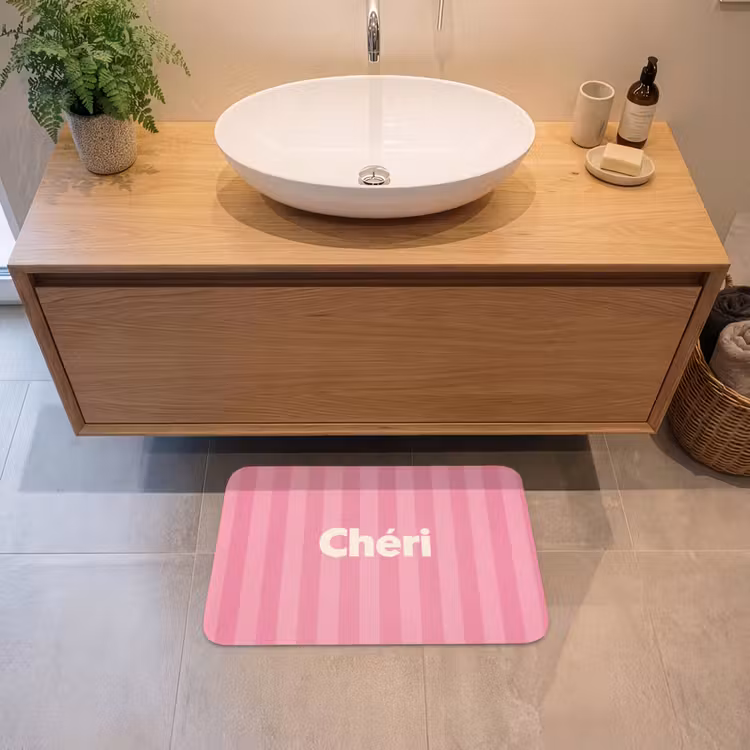 Badematte - Gestreift - Rosa - Chéri — 2