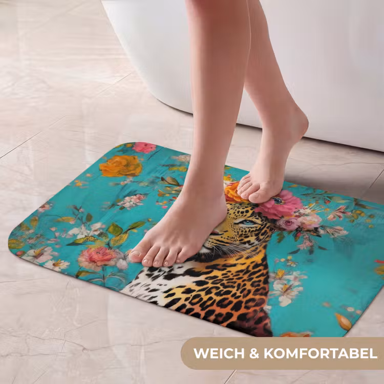 Badematte - Leopard - Blumen - Krone — 5
