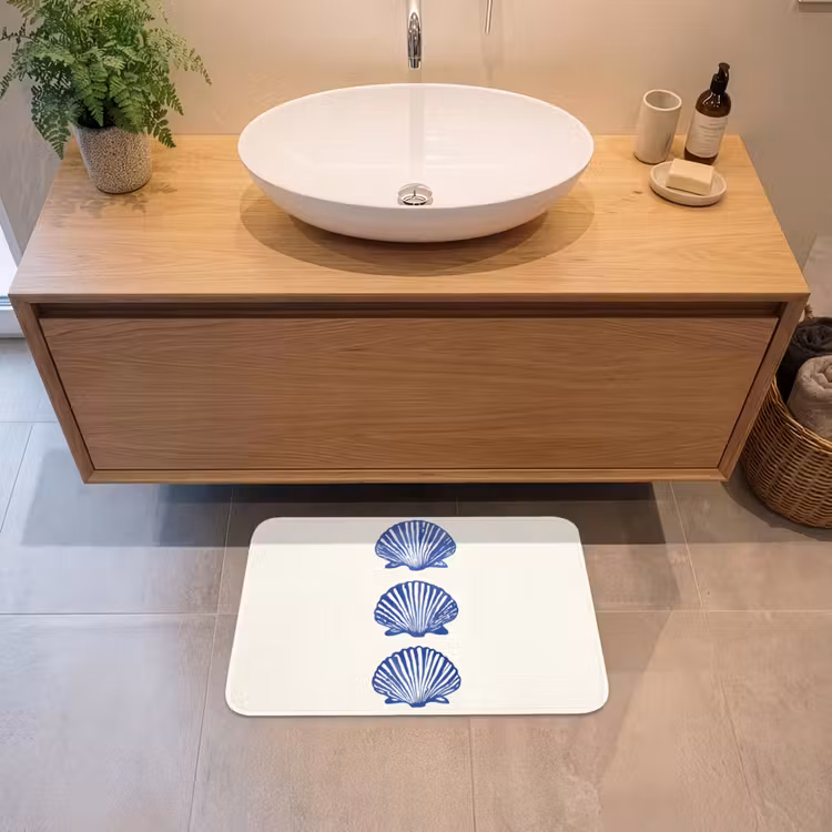 Badematte - Muscheln - Blau - Muster — 2
