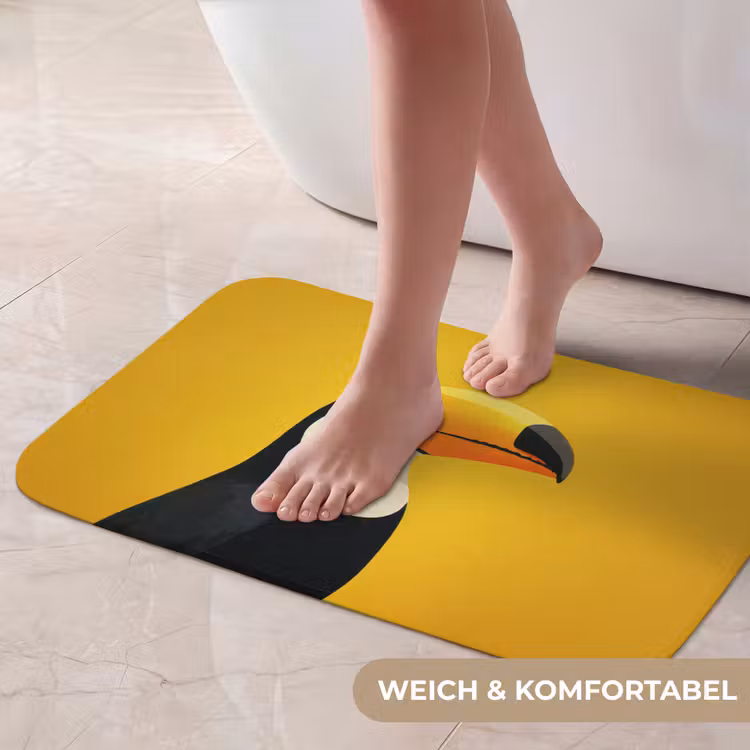 Badematte - Tukan - Minimalistisch - Schnabel - Orange — 5