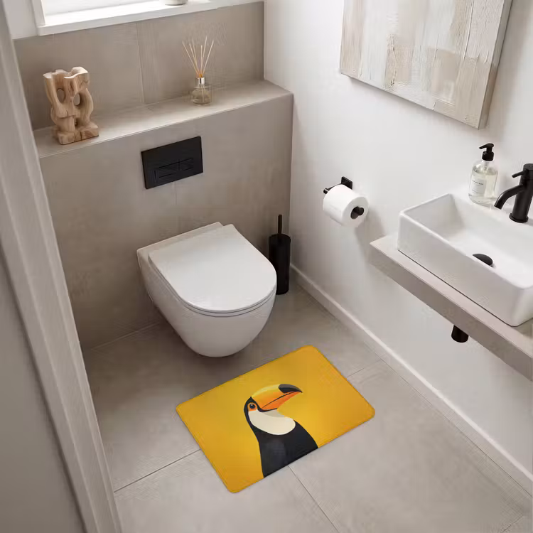 Badematte - Tukan - Minimalistisch - Schnabel - Orange — 6