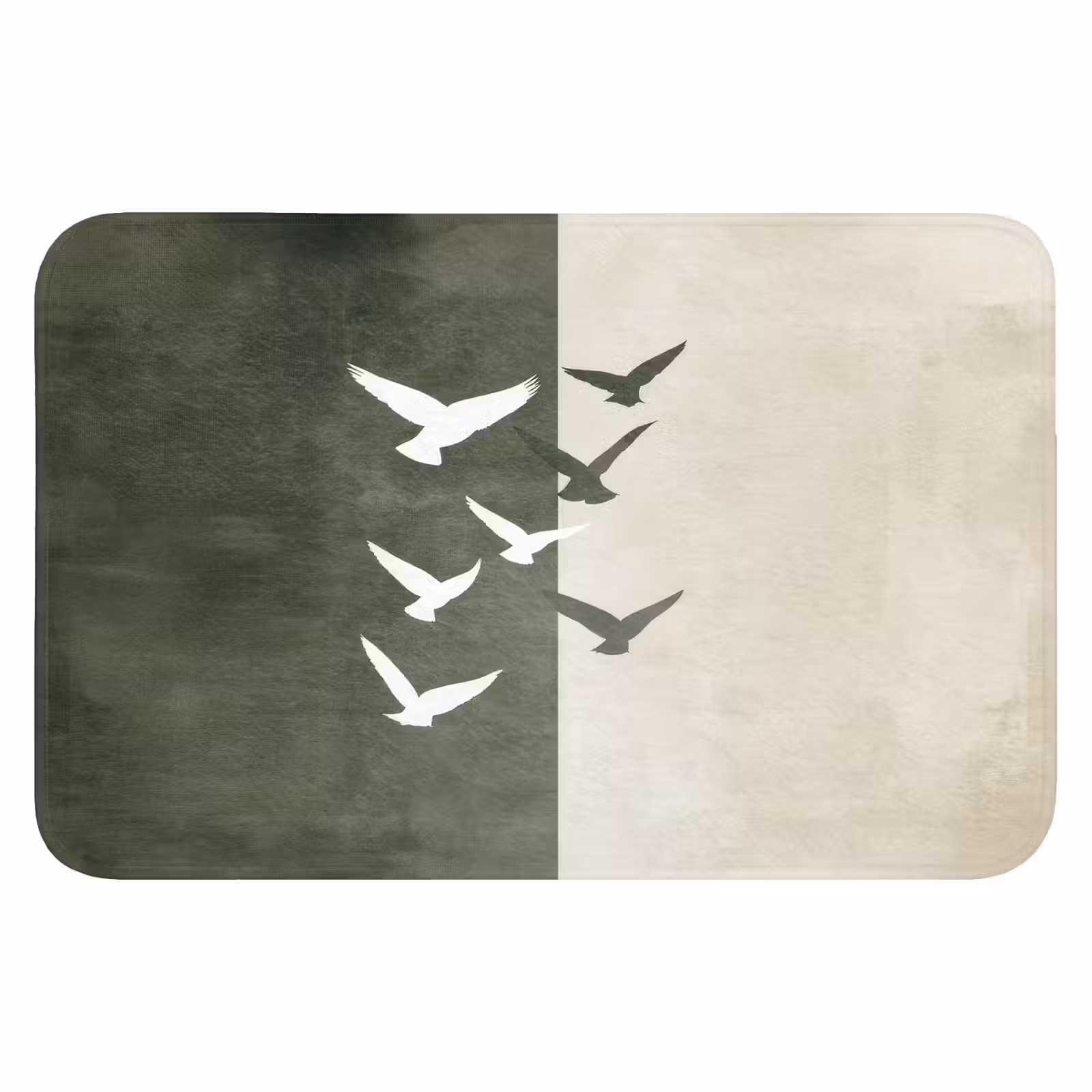 Badematte - Japandi - Vogel - Grün — 1