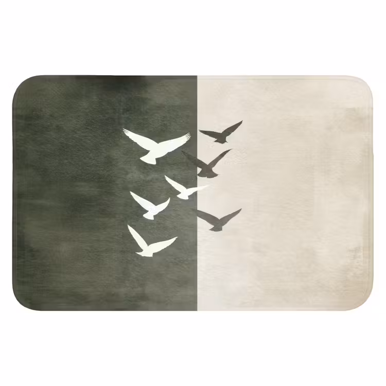 Badematte - Japandi - Vogel - Grün — 1