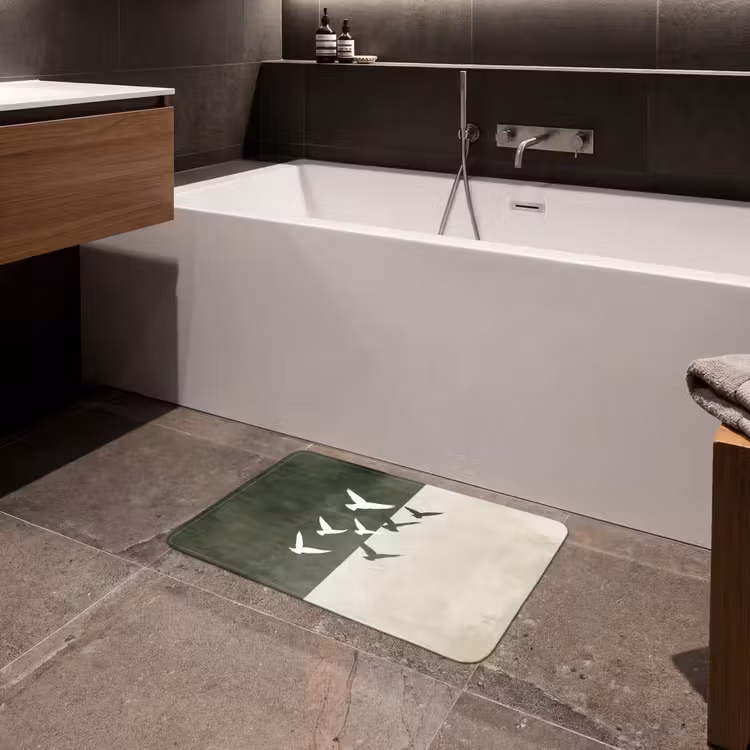 Badematte - Japandi - Vogel - Grün — 4