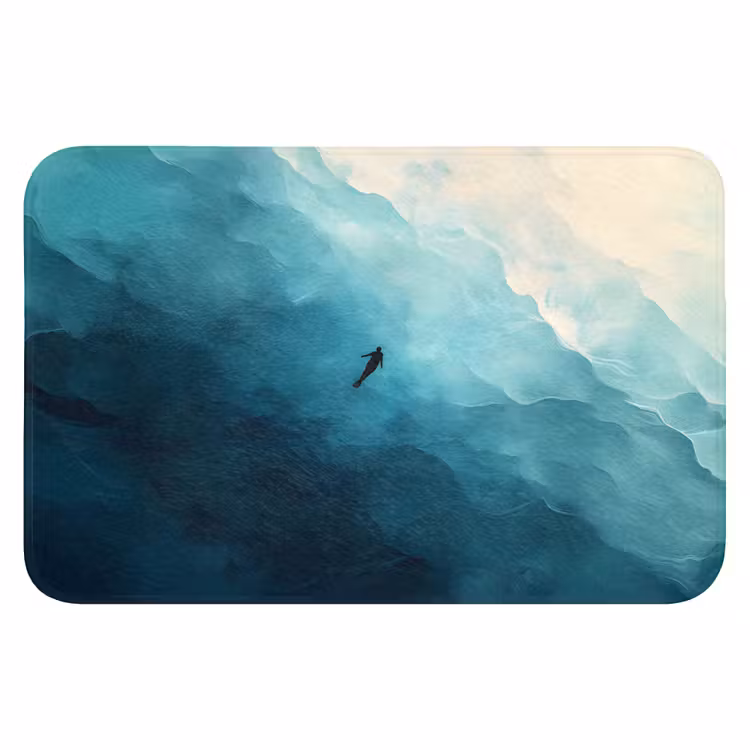 Badematte - Meer - Silhouette - Abstrakt - Blau — 1