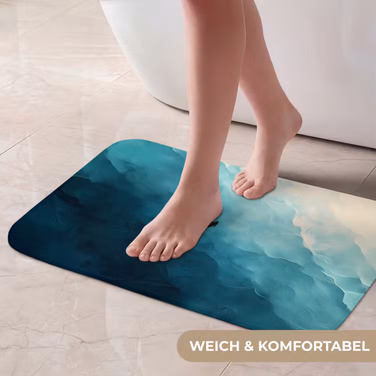 Badematte - Meer - Silhouette - Abstrakt - Blau — 5