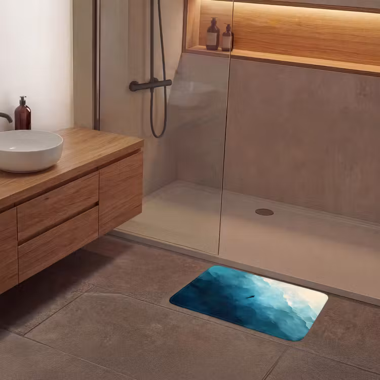 Badematte - Meer - Silhouette - Abstrakt - Blau — 8