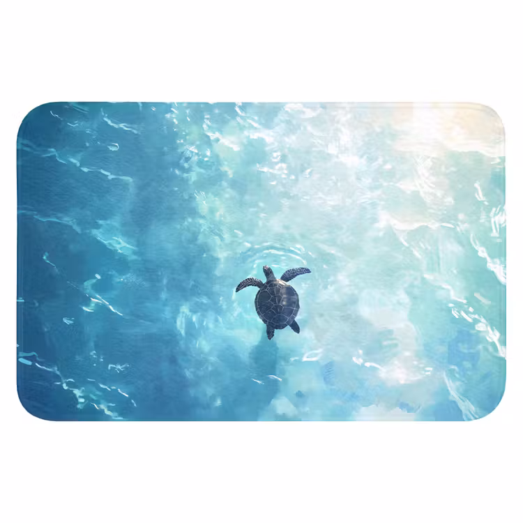 Badematte - Schildkröte - Meer - Blau - Glitzern — 1