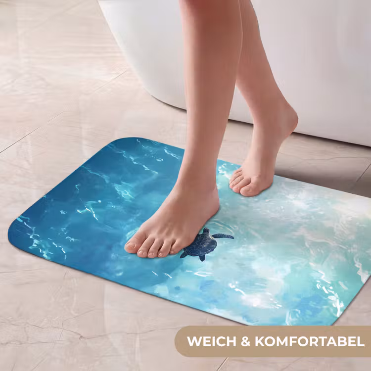 Badematte - Schildkröte - Meer - Blau - Glitzern — 5