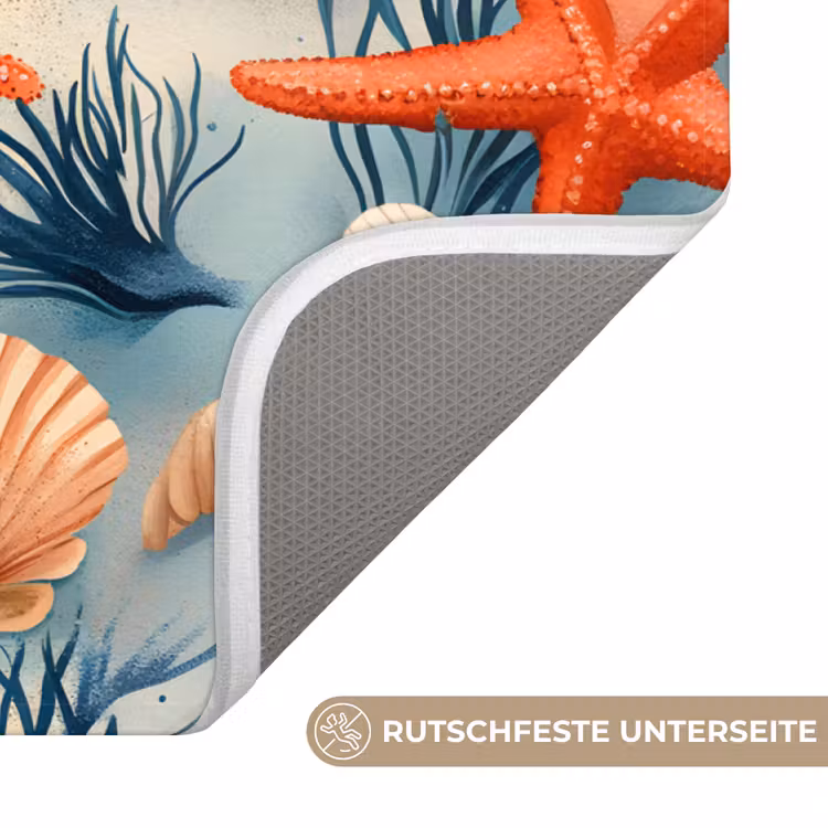 Badematte - Seesterne - Muscheln - Illustration - Sand — 3