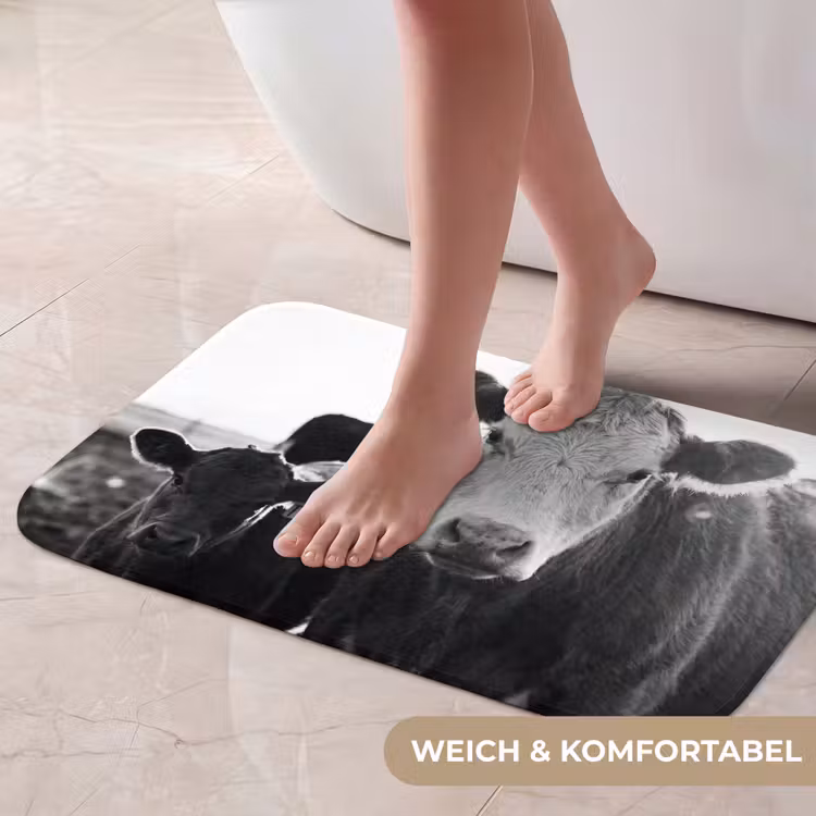 Badematte - Kühe - Schwarz und weiß — 5