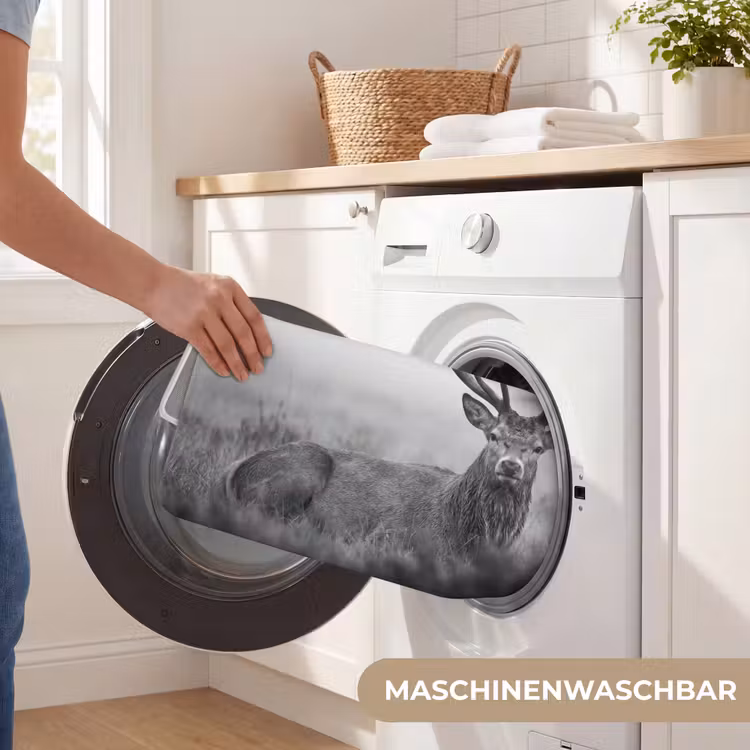 Badematte - Hirsch - Neblig - Schwarz - Weiß — 7