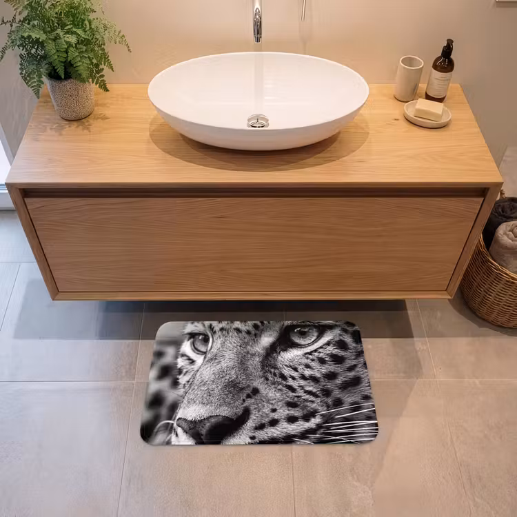 Badematte - Leopard - Schwarz - Weiß - Auge — 2