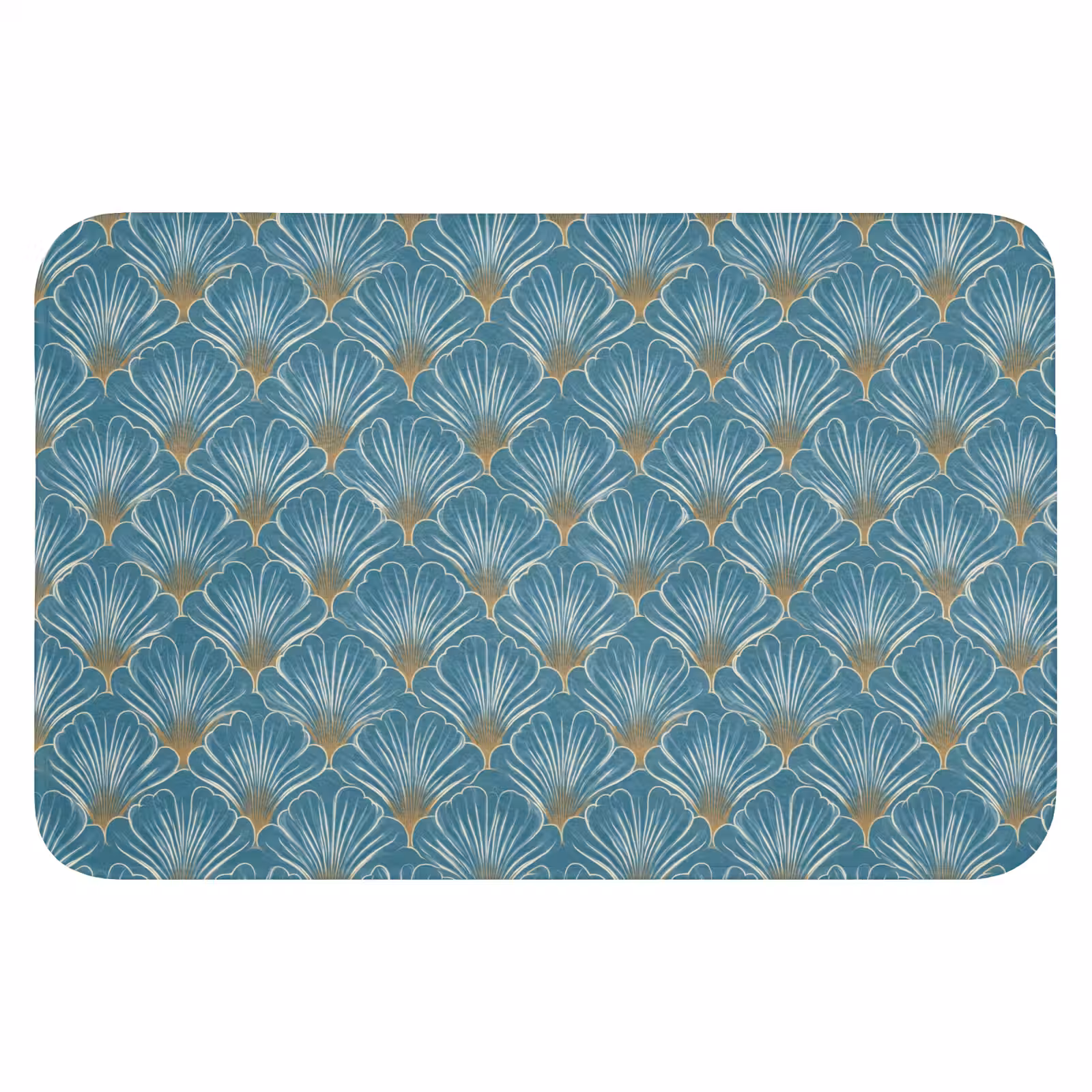 Badematte - Symmetrisch - Muster - Blau — 1
