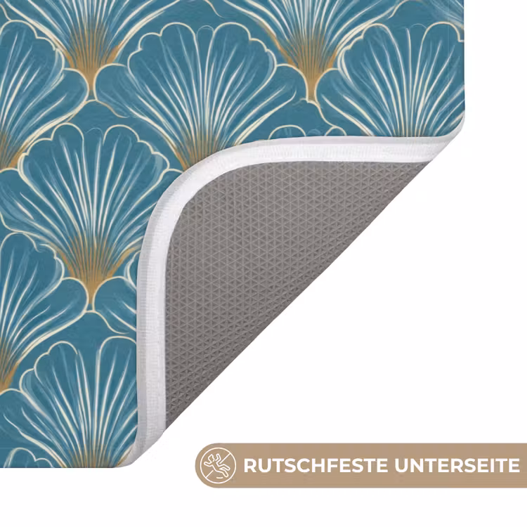 Badematte - Symmetrisch - Muster - Blau — 3