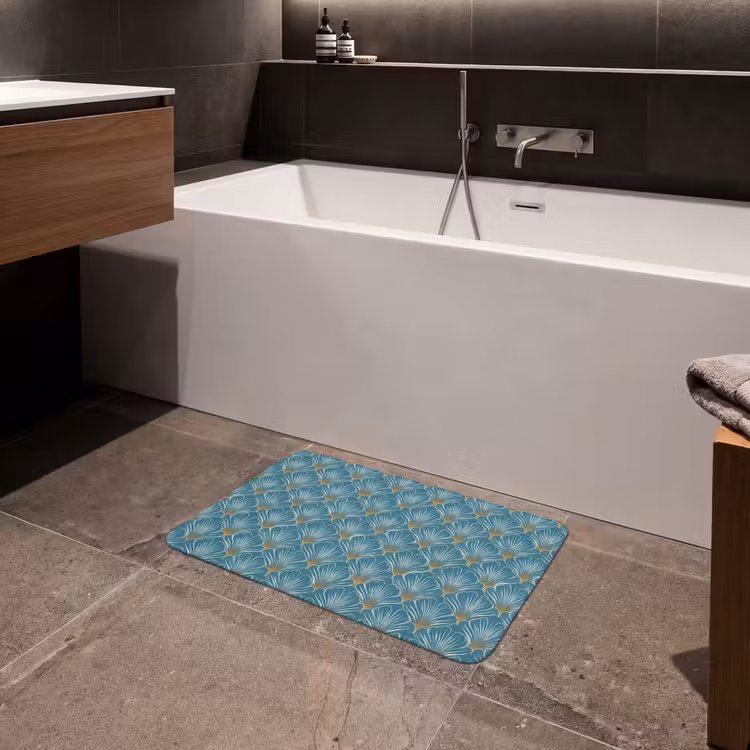Badematte - Symmetrisch - Muster - Blau — 4
