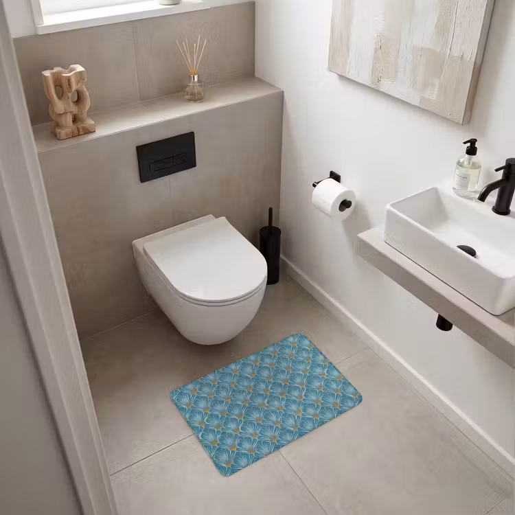 Badematte - Symmetrisch - Muster - Blau — 6