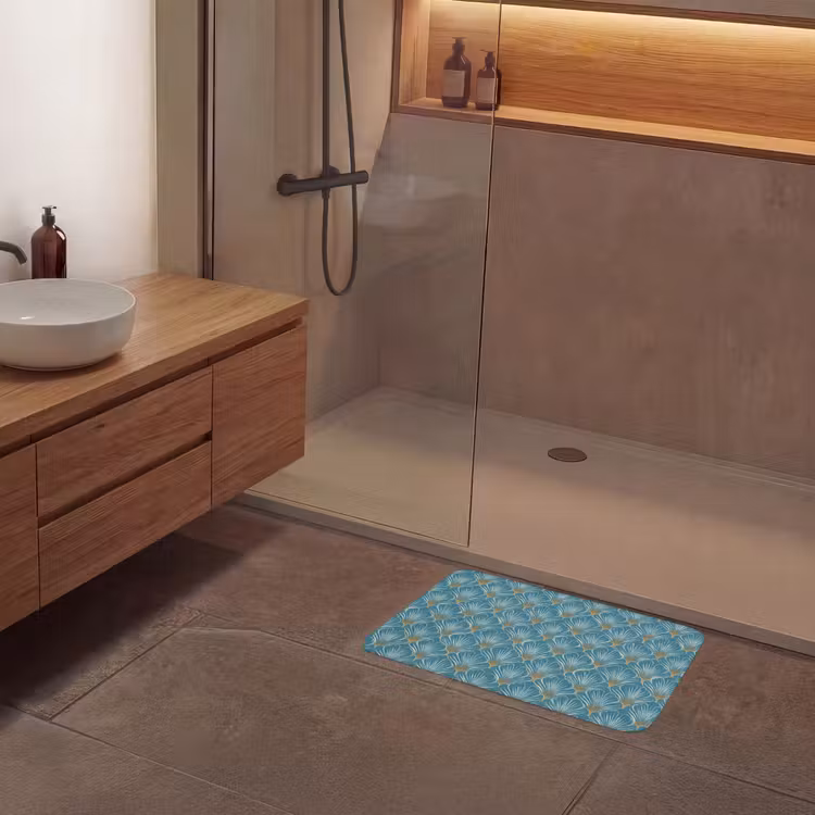 Badematte - Symmetrisch - Muster - Blau — 8