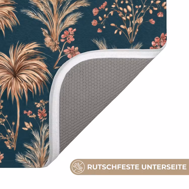 Badematte - Botanisch - Muster - Blau — 3