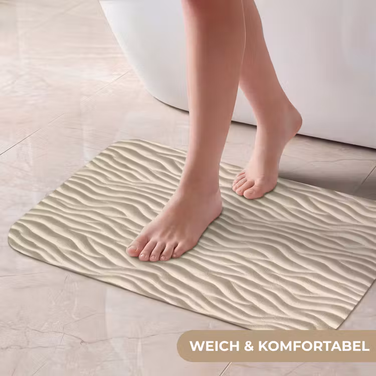 Badematte - Sand - Wellen - Beige — 5