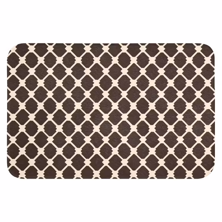 Badematte - Braun - Schachbrettmuster - Geometrisch — 1