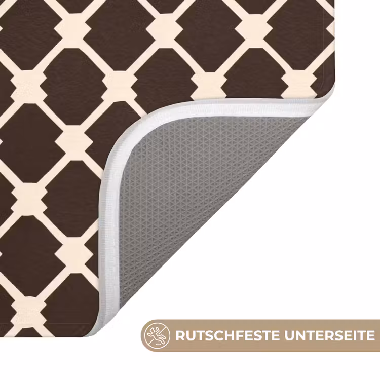 Badematte - Braun - Schachbrettmuster - Geometrisch — 3