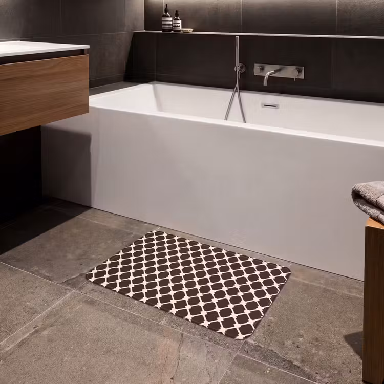 Badematte - Braun - Schachbrettmuster - Geometrisch — 4