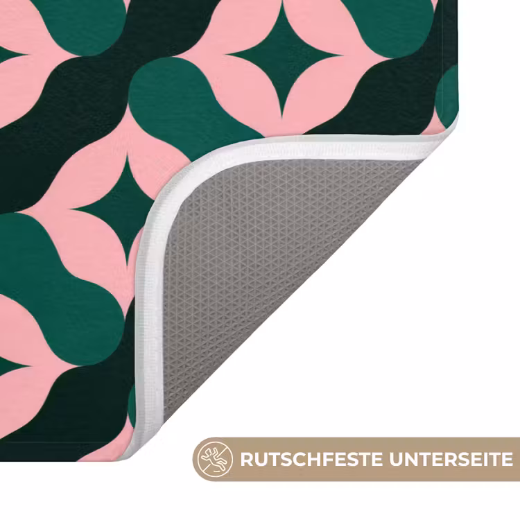 Badematte - Grün - Rosa - Retro - Sterne — 3