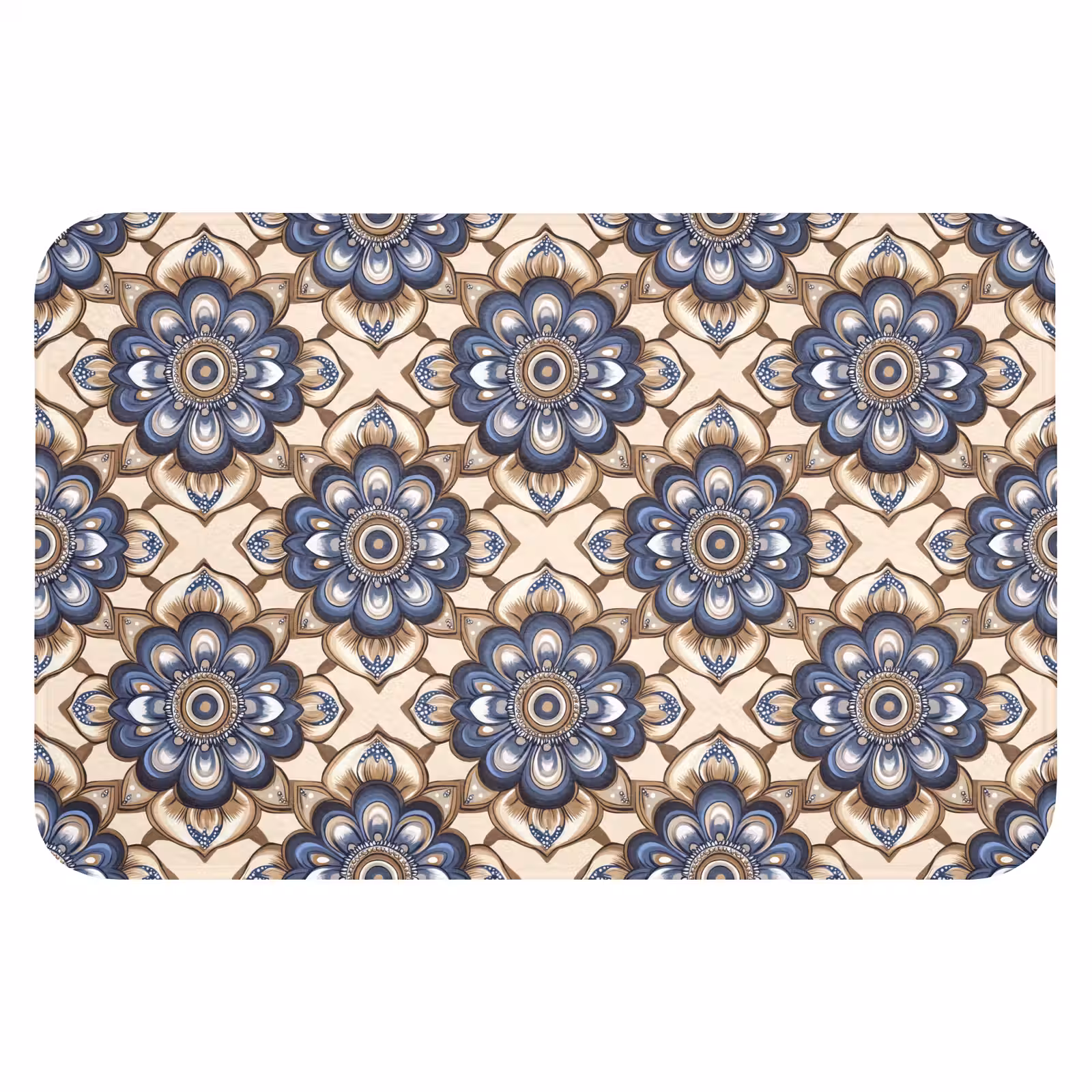 Badematte - Floral - Ornament - Blau — 1