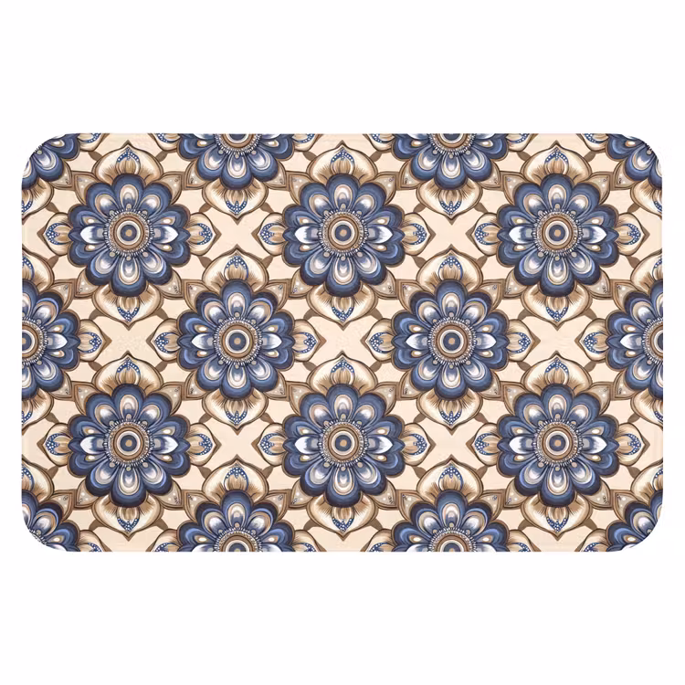 Badematte - Floral - Ornament - Blau — 1