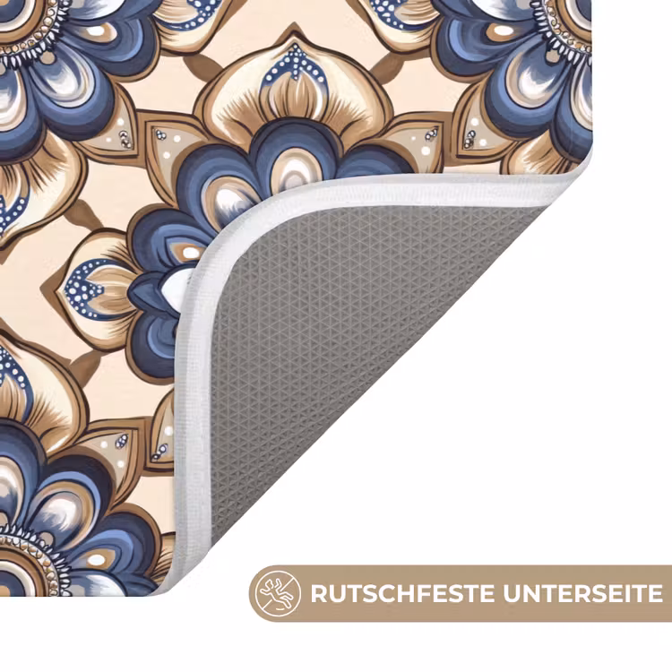 Badematte - Floral - Ornament - Blau — 3