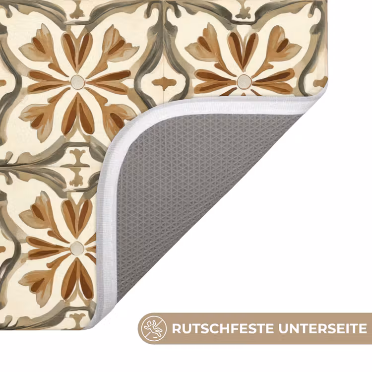 Badematte - Ornamentale Fliesen - Muster - Braun — 3