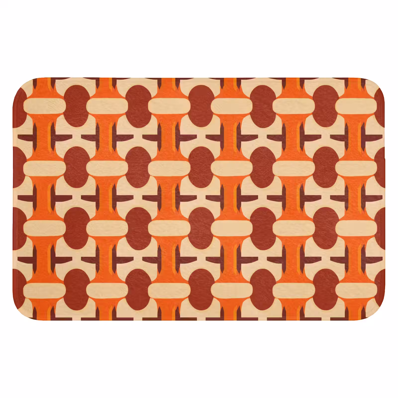Badematte - Geometrisch - Retro - Orange — 1