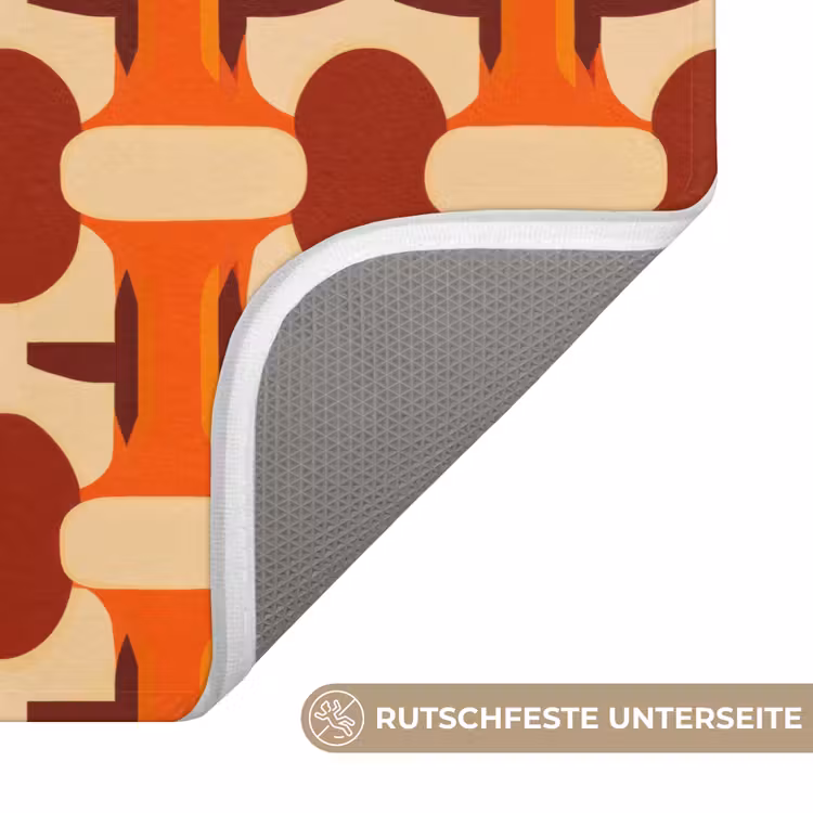 Badematte - Geometrisch - Retro - Orange — 3