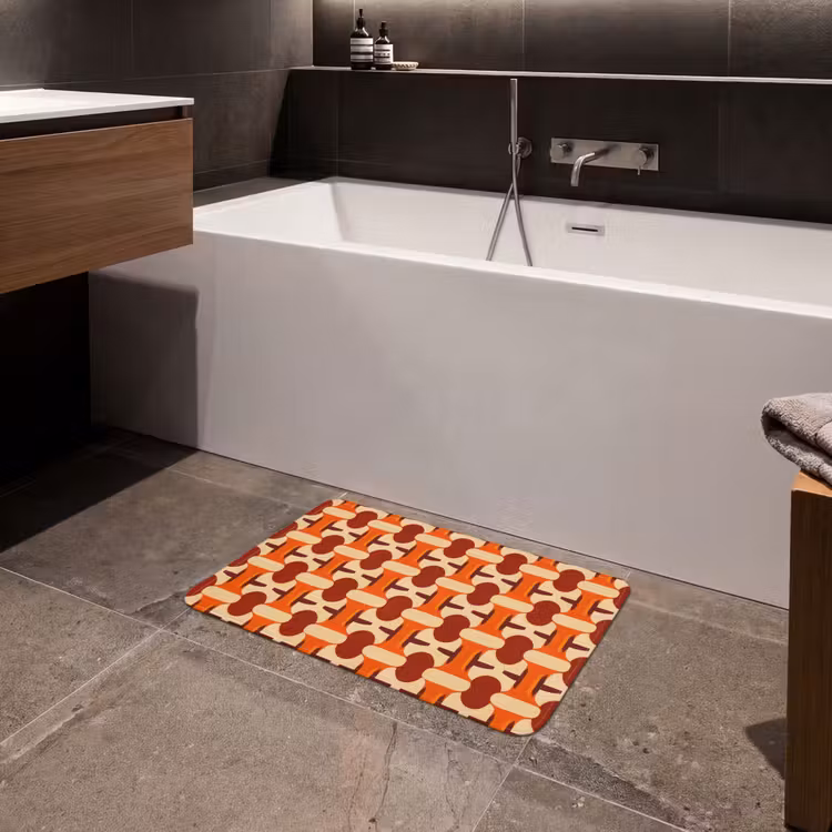 Badematte - Geometrisch - Retro - Orange — 4