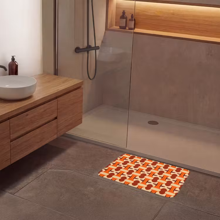 Badematte - Geometrisch - Retro - Orange — 8