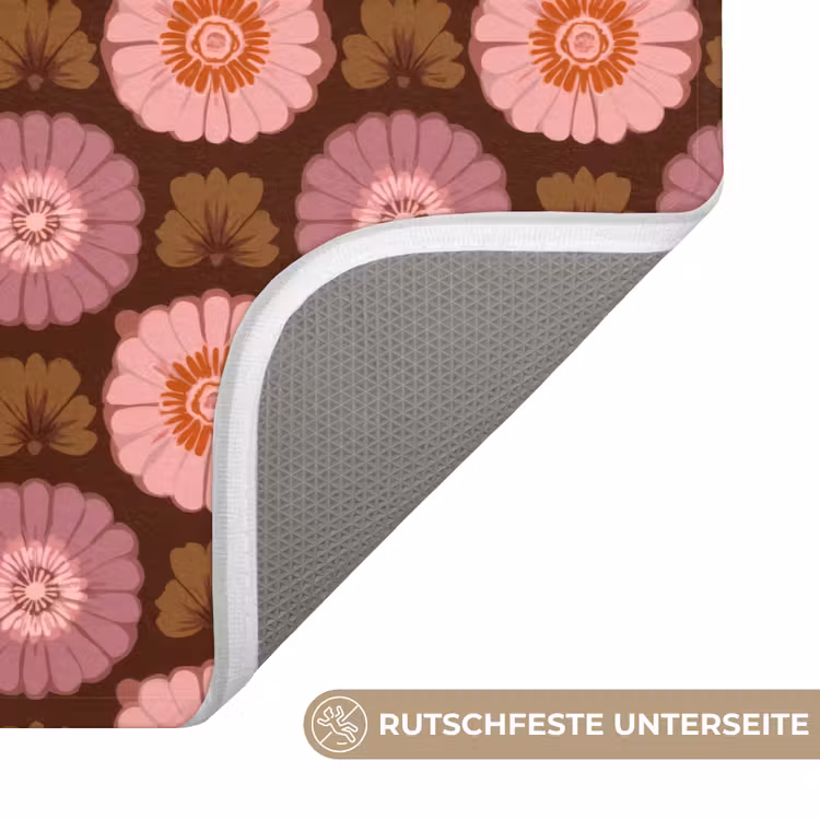 Badematte - Retro - Gänseblümchen - Rosa — 3