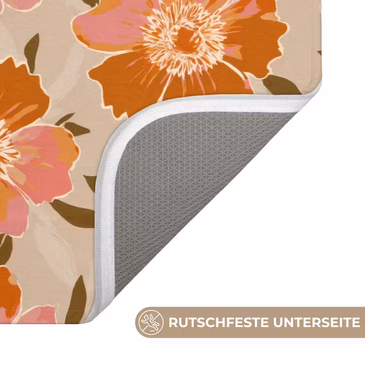 Badematte - Blumen - Motiv - Retro — 3