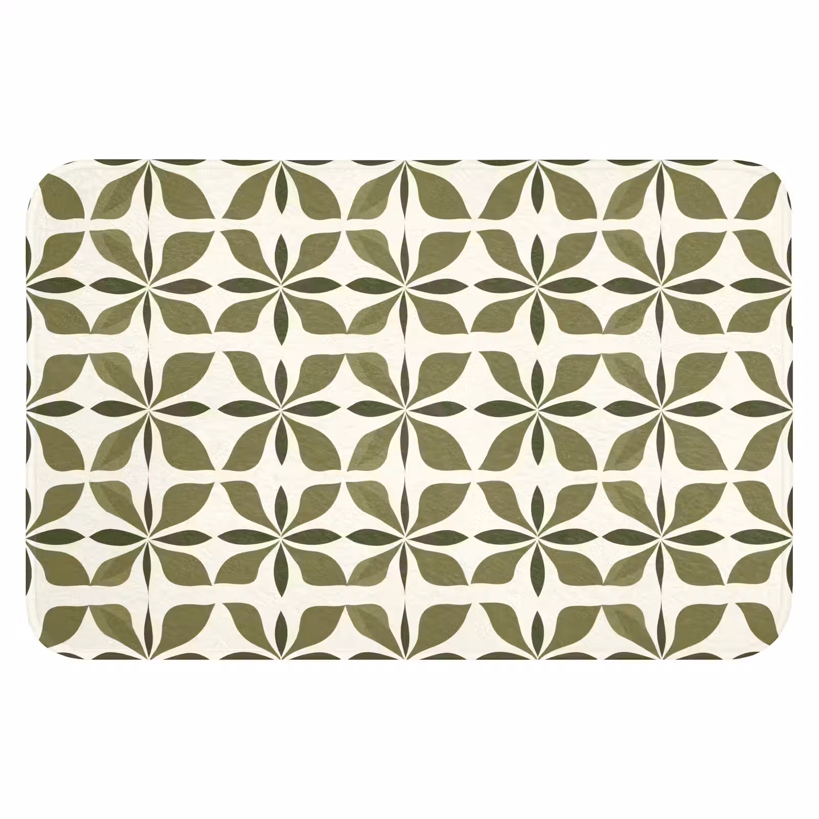 Badematte - Botanisch - Retro - Grün — 1