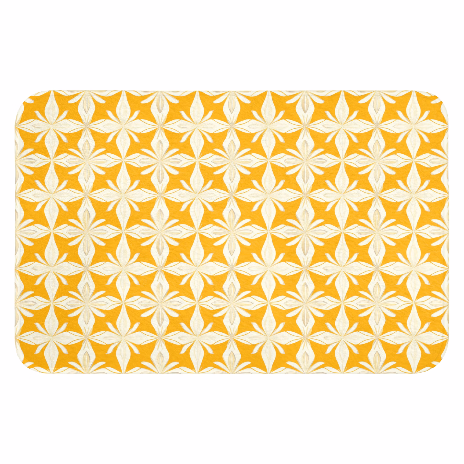Badematte - Muster - Retro - Gelb — 1