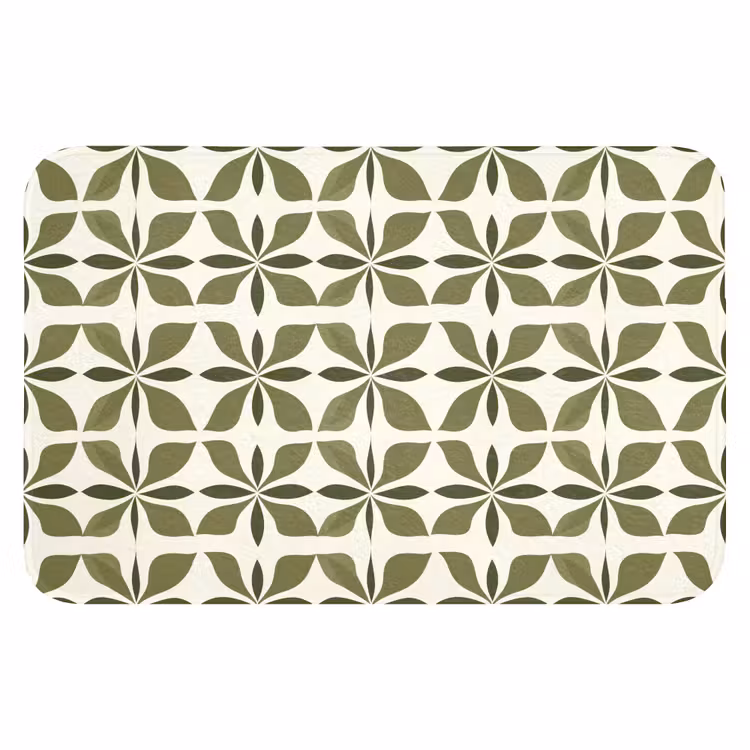 Badematte - Botanisch - Retro - Grün — 1