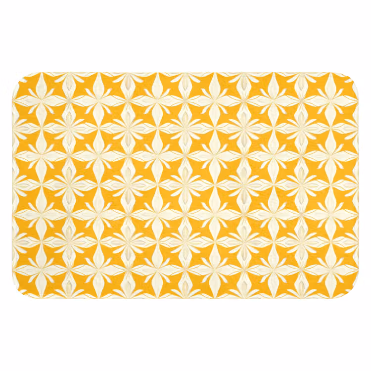 Badematte - Muster - Retro - Gelb — 1