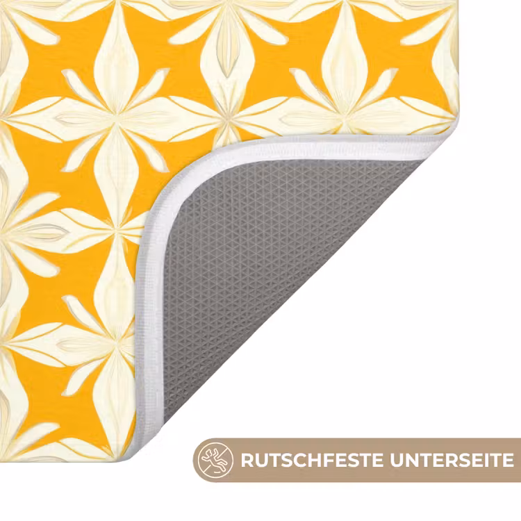 Badematte - Muster - Retro - Gelb — 3
