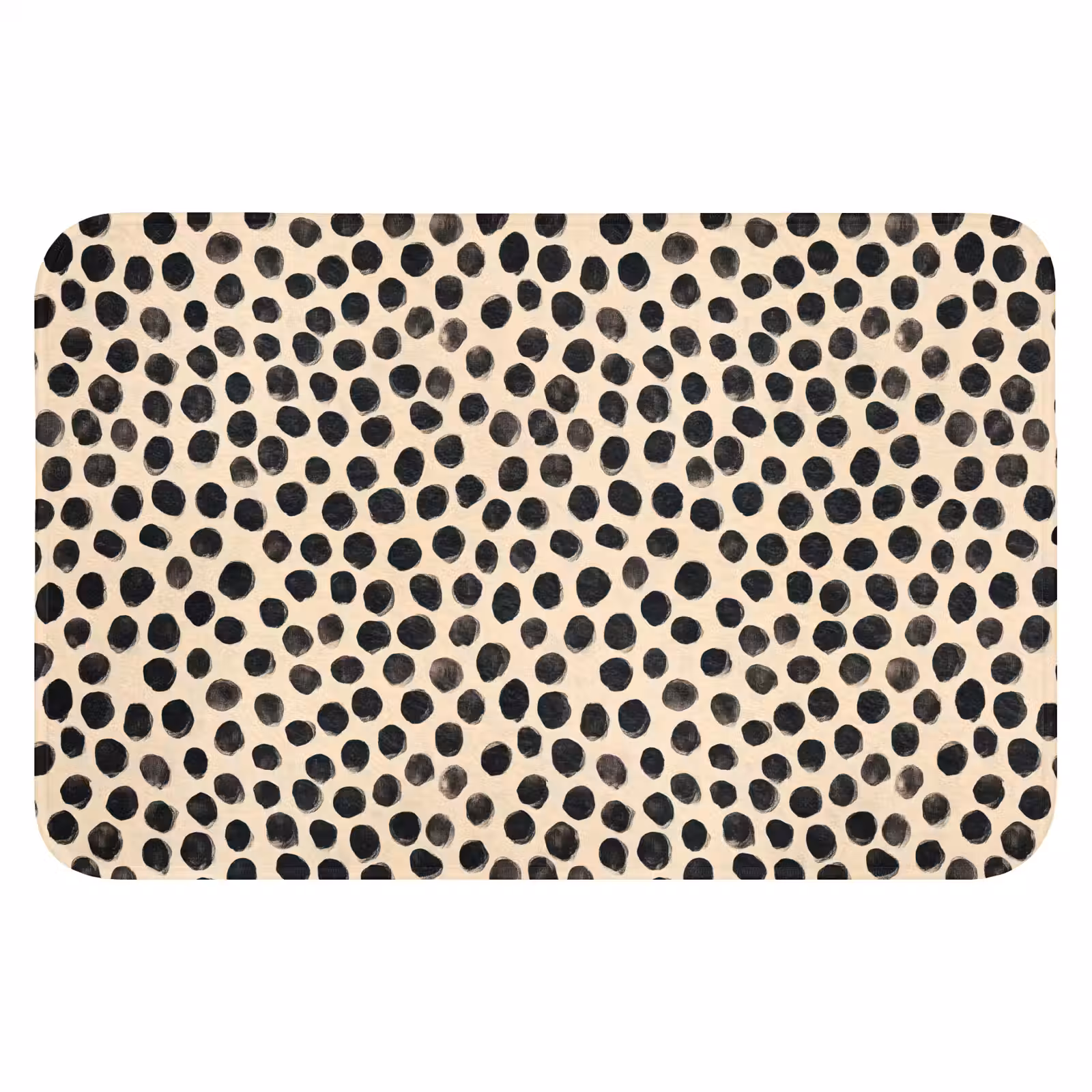 Badematte - Polka dots - Muster - Schwarz — 1