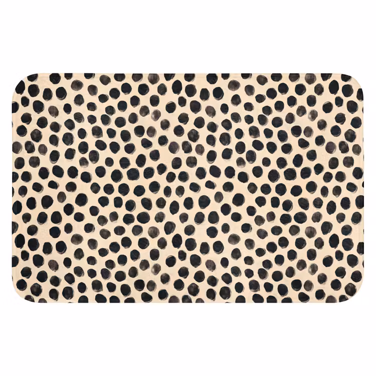 Badematte - Polka dots - Muster - Schwarz — 1