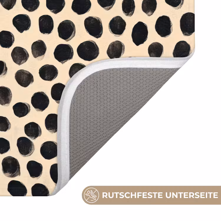 Badematte - Polka dots - Muster - Schwarz — 3