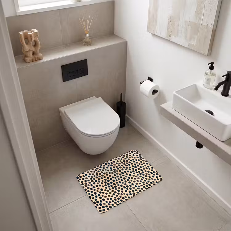 Badematte - Polka dots - Muster - Schwarz — 6