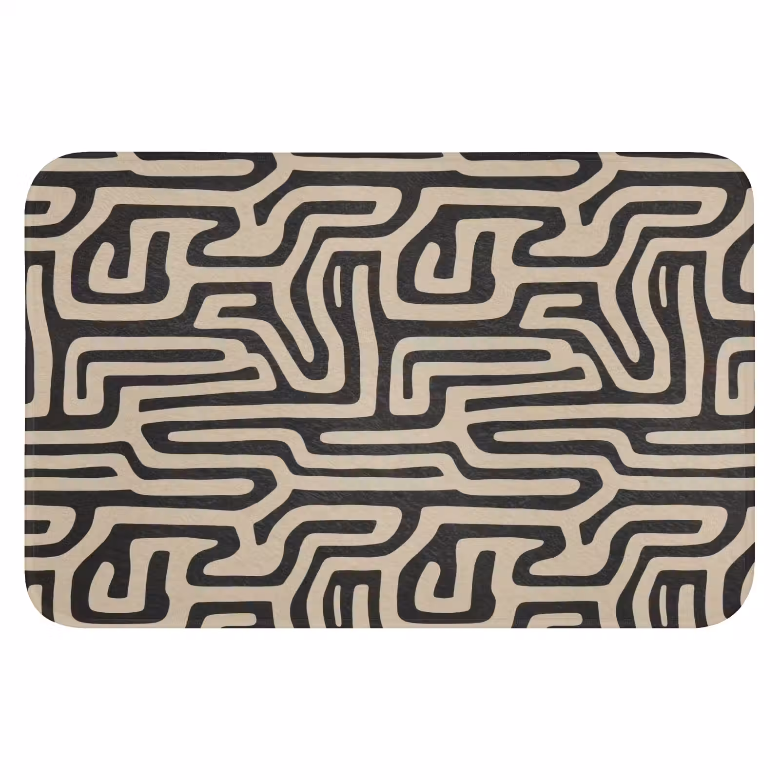 Badematte - Grafik - Linien - Schwarz — 1
